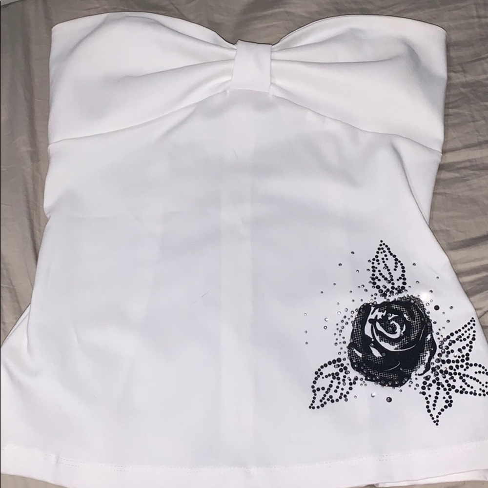 Strapless white top